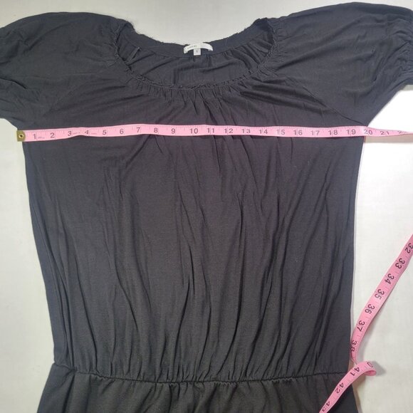 Vince Black Short-Sleeve Elastic Waist Rayon Blend Dress Size S - Picture 5 of 5